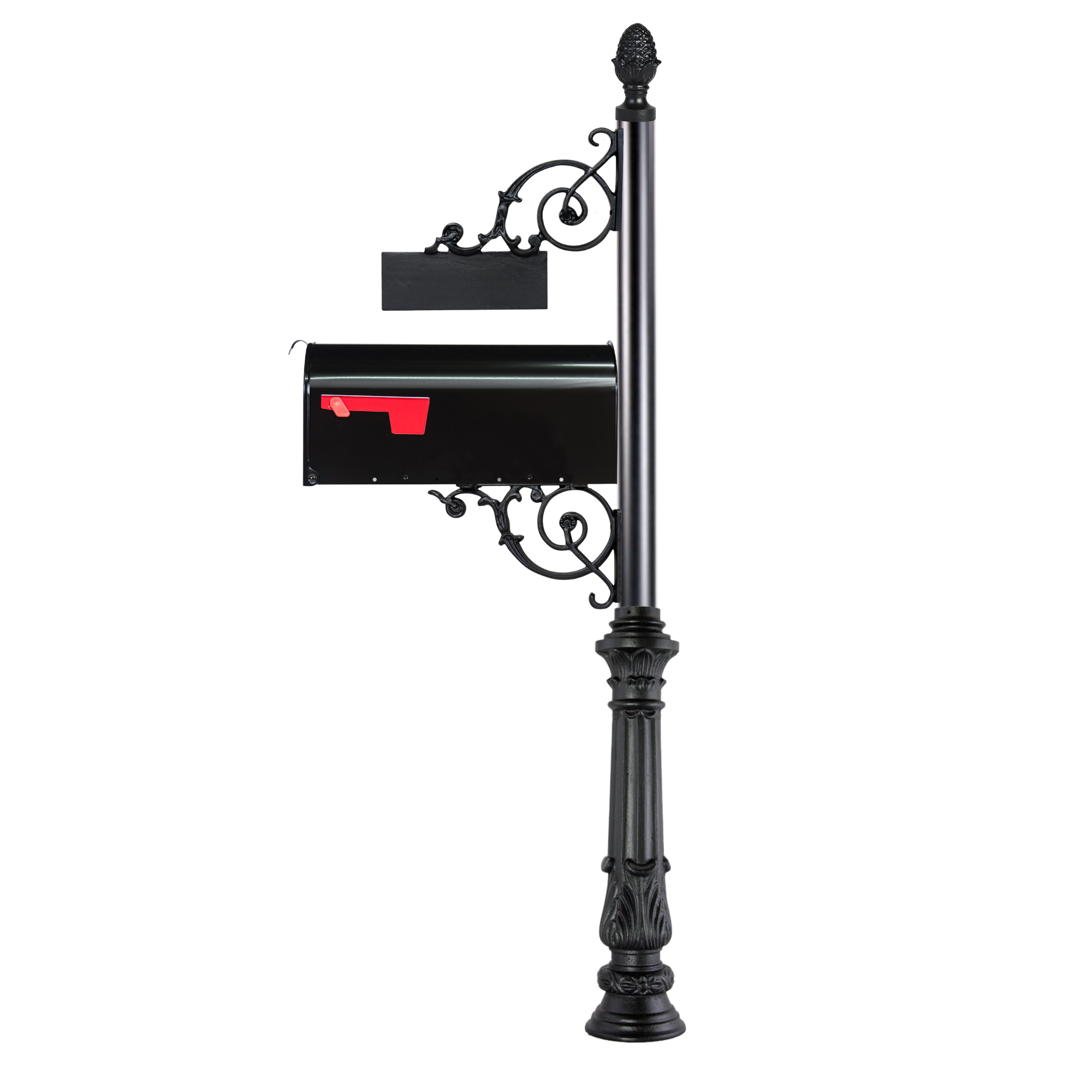 Classic Mailbox Post System With Standard Solar Mailbox