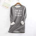 thumbnail image 2 of Honeeladyy Fleece Lined Pullover for Women Winter Warm Fuzzy Sweatshirt Crewneck Solid Color Print Sweatshirts Loungewear Tunic Tops Birthday Gifts, 2 of 5