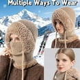 thumbnail image 2 of 3 in 1 Beanie Hat with Scarf and Mask for Men & Women, Fleece Lined Ski Mask for Cold Weather, Snowboarding, Machine Washable Winter Face Mask, 2 of 7