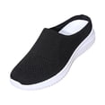 thumbnail image 2 of YYYMEIII Backless Sneakers Women's Spring and Summer New Fly Weaving Hollow Colorblocking Upper Metal Chain Slope Heel Casual Shoes 42 Black, 2 of 8