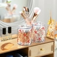 thumbnail image 3 of Yayeee 2 Pack Qtip Holder Bathroom Cotton Swab Canister with Lid Clear Dispenser Set, Starfish Seashell, 3 of 6
