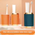 thumbnail image 4 of KAIYANG Paquete de 2 cajas de almacenamiento de cepillos de dientes de viaje, vaso de plástico portátil para cepillos de dientes naranja, verde oscuro COLOR 1, 4 of 5