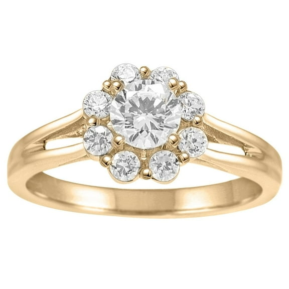Mauli Jewels Engagement Rings for Women 0.99 Carat Engagement Wedding Diamond Ring Prong 14k Solid Yellow Gold