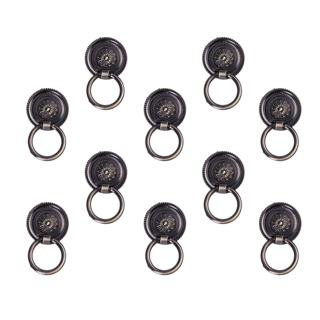 ELAYARD 10Ud Tirador Anillo Para Puertas Y Cajones De Cocina En Zinc Negro Fácil De Instalar