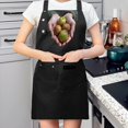 thumbnail image 4 of Kitchen 2 Pack Bib Apron Set - Adjustable Chef Aprons with Front Pocket Featuring Hands Holding Colorful Green and Yellow Fruits - Perfect for Cooking Baking for Men and Women, 4 of 5