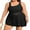 Black, variant on Asoul Plus Size One Piece Swimsuit Swim Dress Mesh Cutout Skirt Bathing Suits Women Side Split Modest Swim Suits
