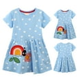 thumbnail image 2 of Coerni Girls Summer Dresses, Toddler Girl Casual Dress Kids Short Sleeve Cotton Basic Dresses for Leggings 2 to 8 Years, 2 of 9