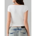 thumbnail image 6 of Biezeib Women's T-Shirt Casual Slim Fit Sweetheart Neck Cap Sleeve Solid Color Tops for Summer, 6 of 6