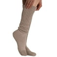 thumbnail image 7 of MDR Distributors Women's Extra Long Heavy Slouch Cotton Socks Made in USA 3 Pairs Size 9 to 11 (3 Beige), 7 of 7