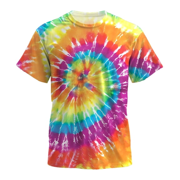 JAJAHO Mens Tie Dye Shirt Paisley Graphic Tee Short Sleeve Casual Summer Crew Neck T Shirts Streetwear Trendy Tops