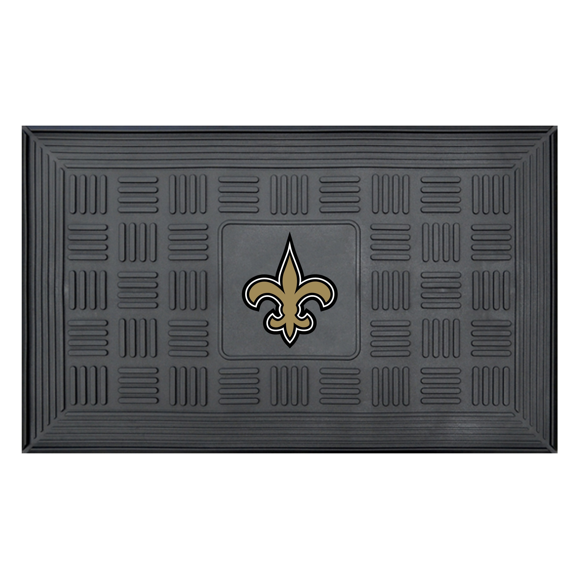 New Orleans Saints 19" x 30" Vinyl Medallion Door Mat Black Walmart