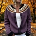 thumbnail image 4 of GILIGEGE Halloween Cardigans Sweater for Women Pumpkin Long Sleeve Sweater,Cute Halloween Pumpkin Print Cardigans Sweater,Crew Neck Loose Casual Open Front Cardigan Coat Cozy Holiday Sweaters Purple, 4 of 4