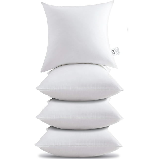 Rellenos de Almohada HITO 46x46 cm Juego de 4 Algodón Blanco