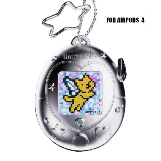 Daily Mix Store for Airpods 2/3/4 Pro Case, Retro Viewport Electronic Pet Design with DIY Pixel Display, Protective Shell with Strap, Customizable Gems Decor