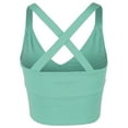 thumbnail image 3 of A2Y Women's Solid French Terry Cotton Back Cross Crop Top Sage S, 3 of 3