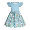 thumbnail image 6 of SELONE Cute Dresses for Girls Easter Ruffle Short Sleeve Dress Crew Neck Midi Sundress Bunny Cute Hoilday Outfits 3-14Y, 6 of 6