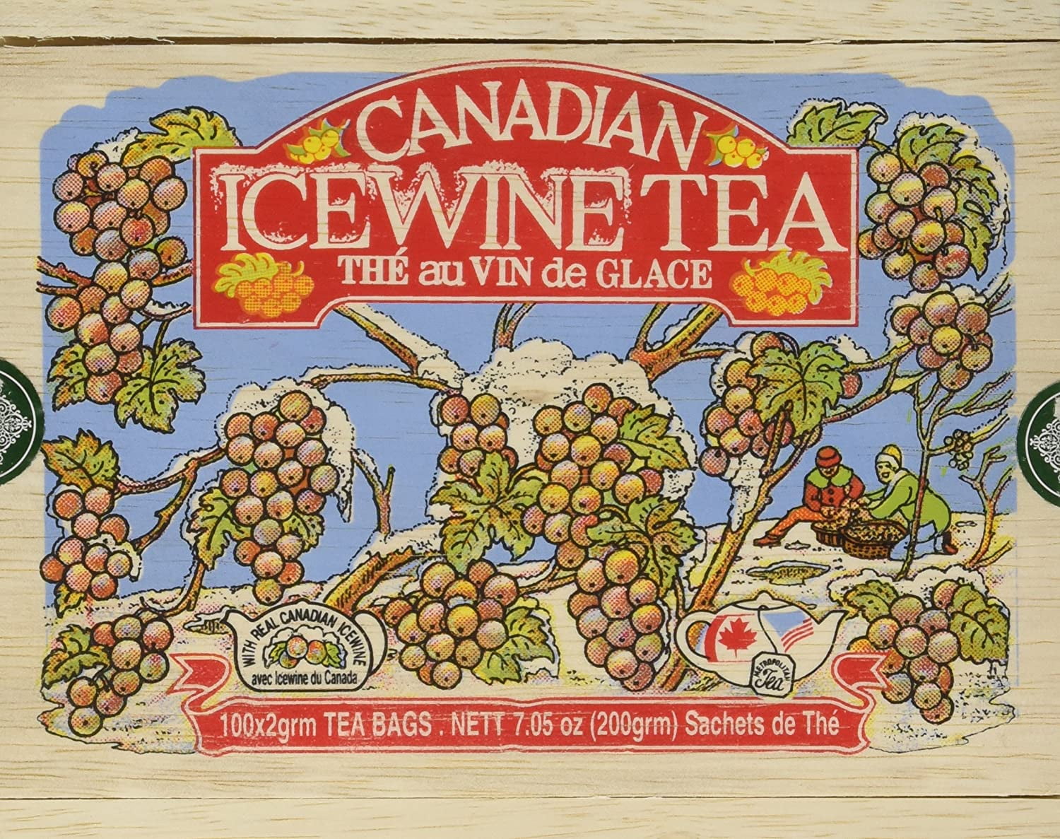 Canadian Ice Wine Tea in Wood Box 100 Tea Bags