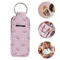 thumbnail image 3 of Unique Bargains 1 Pc Stylish Footprint Pattern Lipstick and Perfume Cover Handbag Charm Decorative Keychain Pink, 3 of 5