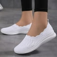 thumbnail image 3 of NKOOGH Chaussures de Marche pour Femmes Plates Loisirs Slip-On de Voyage Semelle Souple Chaussures Confortables en Cuir pour Extérieur Mode Sport Respirant Blanc, 3 of 5