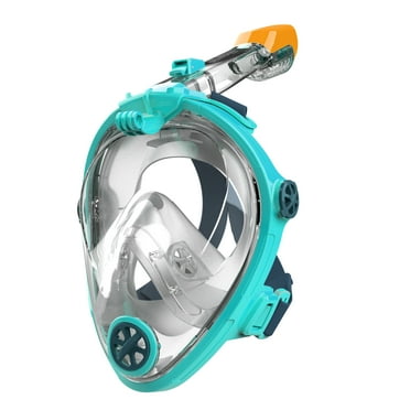 Dolfino Traverse Full Face Mask for Snorkeling, Teal, S/M, Ages 12+