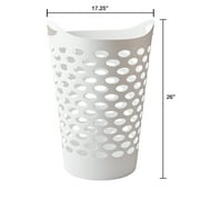 Mainstays Flexible Round Laundry Hamper, White Plastic