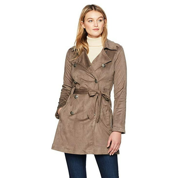 Jack By Bb Dakota Women S Baldwin Faux Suede Trench Coat Falcon Brown Large Com Jack By Bb Dakota Women S Baldwin Faux, Bb Dakota Long Trench Coat
