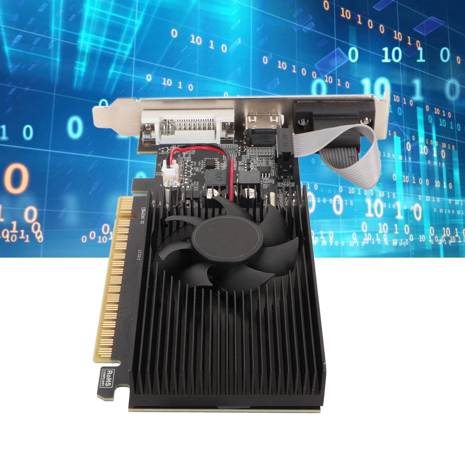 Dpofirs Scheda Grafica GT 730 4GB DDR3 128 Bit - Ventola Silenziosa, Uscite VGA, HDMI E DVI - Per PC Gaming E Ufficio
