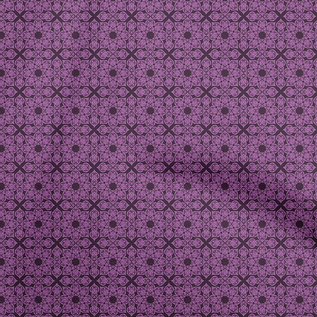 oneOone Velvet Purple Fabric Asian Floral Tiles Sewing Craft Projects Fabric Prints By Yard 58 Inch Wide