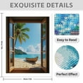 thumbnail image 3 of Diamond Art Kits for Adults - 5d Tropical Beach View Through Window Diamond Painting for Adults, Diamond Art for Adults Beginners, Diamond Painting Kits for Adults for Home Wall Decor, 3 of 7