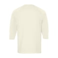thumbnail image 5 of Henley Shirt for Men Summer 3/4 Sleeve Shirts Solid Color Jersey Baseball T-Shirts Casual Cotton Sport Athletic Tee Tops Beige L, 5 of 7