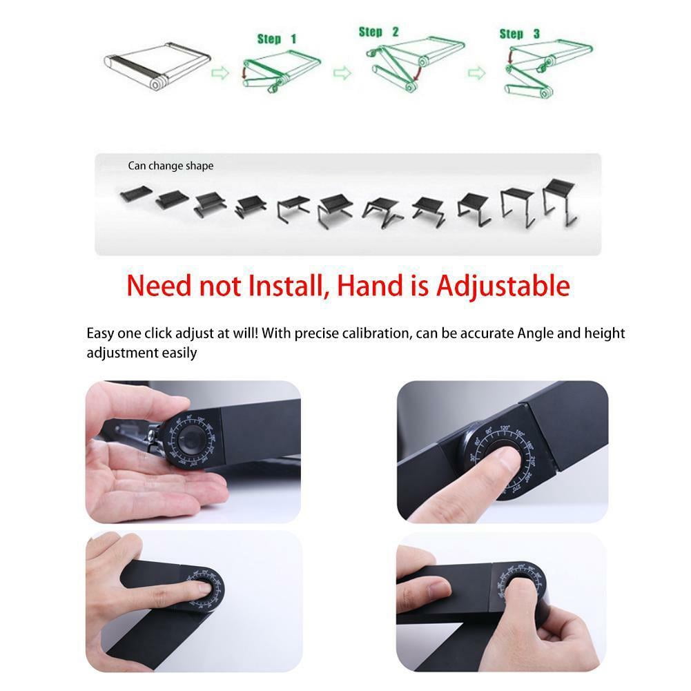 Adjustable Laptop Notebook Table Stand Tray Lazy Foldable Computer Desk Portable