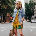 thumbnail image 4 of Easygdp Vibrant Sunflower Painting para Vestido Transpirable de Mujer, Vestido Suelto de Manga Corta con Pliegues y Bolsillos para el Verano, 4 of 7