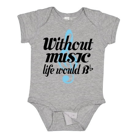 

Inktastic Without Music Life Would Be Flat Gift Baby Boy or Baby Girl Bodysuit