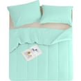 thumbnail image 4 of 5 Piece Luxury Thicker Pattern Comforter Set, 800 TC, 100% Egyptian Cotton, Full/Queen Size Aqua Blue Solid Color, 4 of 6