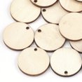 thumbnail image 1 of Undyed Wood Pendants Flat Round Wheat 24.5x2~3mm Hole: 2mm, 1 of 2
