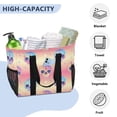thumbnail image 5 of Reusable Grocery Bags with Handle Side Pocket Waterproof Shopping Portable Tote Cute Colorful Skull Head, 5 of 8
