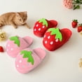 thumbnail image 4 of Vjnyvs Women's Winter Warm Slippers Cute Comfortable Strawberry Slippers Kawaii Fruit Fuzzy Plush Slipper Warm Cotton Slippers Indoor Home Cotton Slippers, 4 of 7