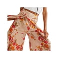 thumbnail image 4 of Seyurigaoka Women's Floral Print Boho Palazzo Pants, High Waist Wide Leg Stretchy Loose Trousers, 4 of 5
