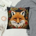 thumbnail image 2 of Awypu Hopyeer Adorable Fox Decor Throw Pillow Covers Cute Animal with Flower Wreath Art Painting Square Home Decorative Pillow Case Cushion Covers for Home Sofa, 2 of 5