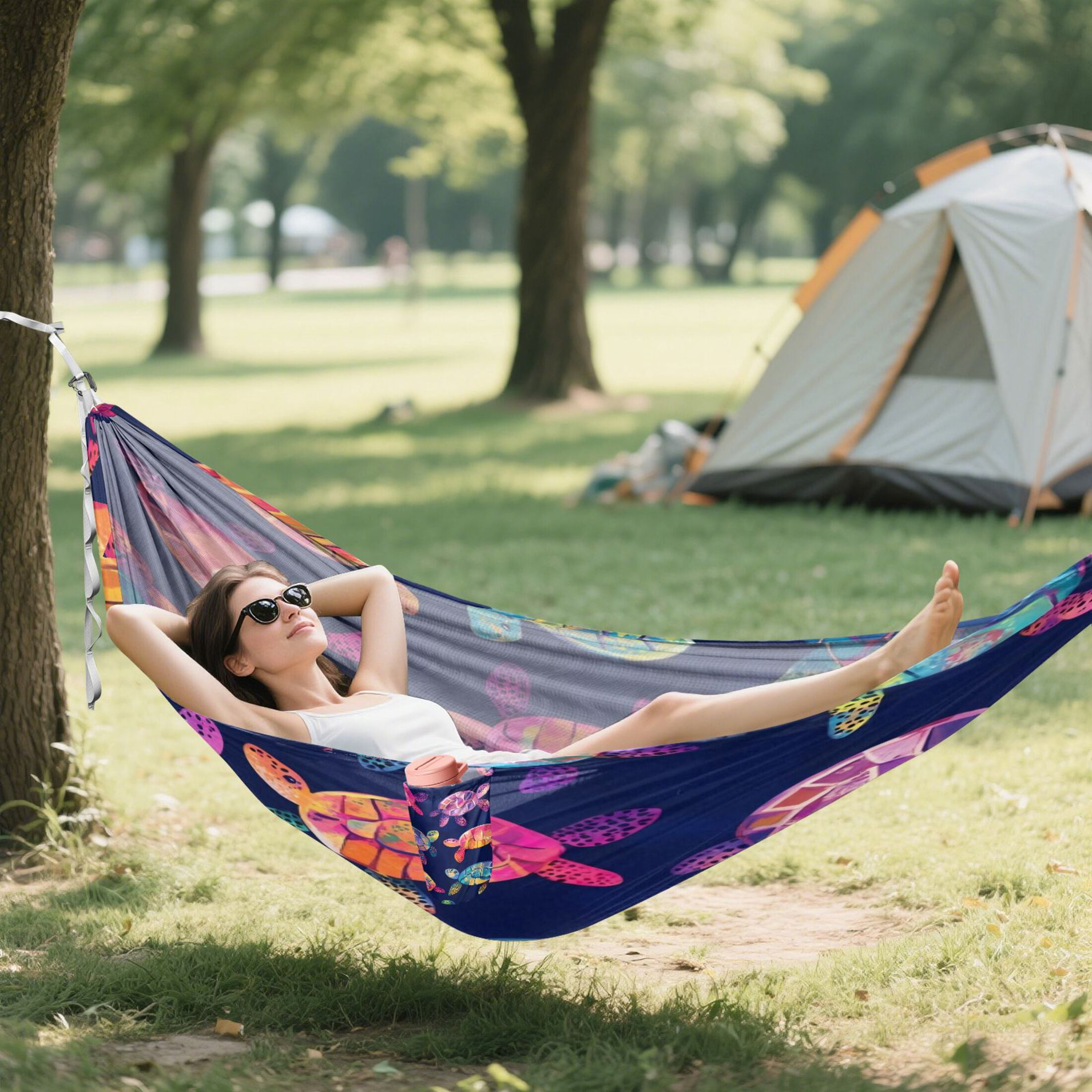 Hammock Camping Hammock Nylon Portable Hammock Travel Camping Hammock Colorful Turtle