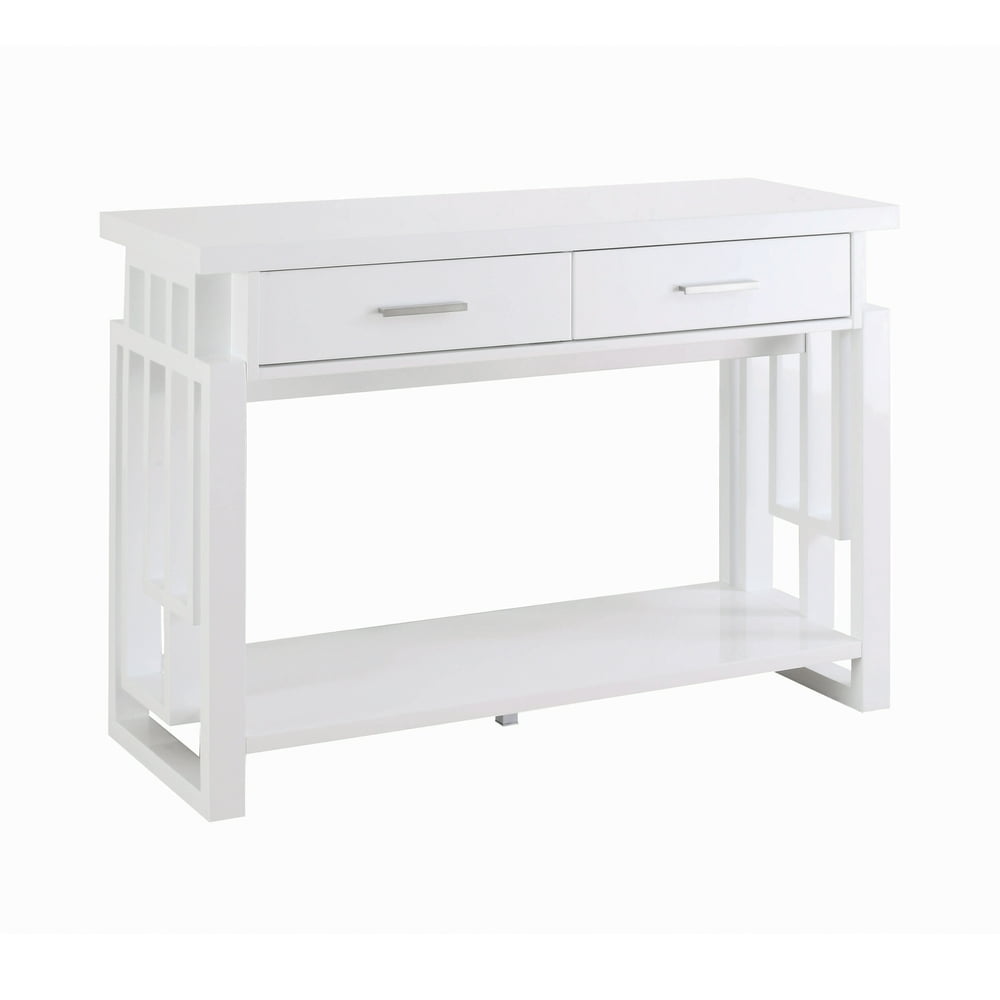 Rectangular 2drawer Sofa Table High Glossy White