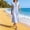 *Sky Blue, variant on ClodeEU Women's V Neck Ruffle Sleeve Tiered Midi Dress,Casual Loose Flowy Striped Summer Sundress Black,Women's Plus L