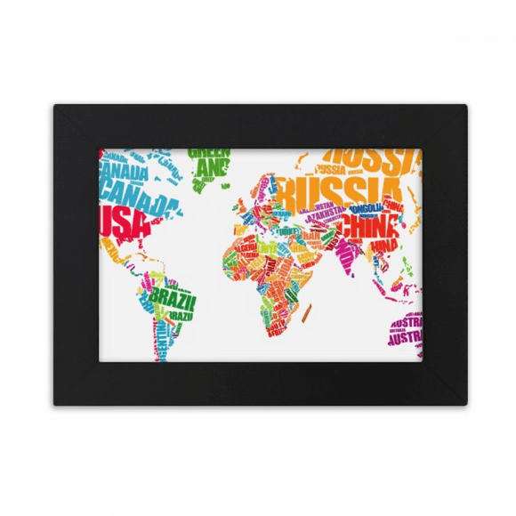 Mutlicolour World Map Countries Name Desktop Photo Frame Ornaments Picture Art Painting