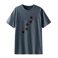 thumbnail image 4 of IROINNID Summer Tops For Women Basic Versatile Tops Round-Neck Print Short Sleeve Printing Loose Blouse T-Shirt Spring Saving, 4 of 5