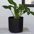 thumbnail image 2 of Bloem Tuxton 10" Modern Plastic Planter - Geometric Indoor/Outdoor 2.7 Gal Capacity Pot, Black, 2 of 7
