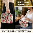 thumbnail image 5 of Xixirimido Bible Cover Case for Women Men Large Bible Cover with Handle Quilted Bible Carrying Case Bag Bible Study Supplies Accessories, Red Butterfly Poppy Flower, 5 of 7