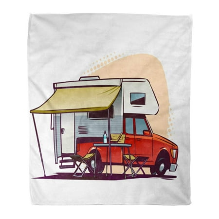 JSDART Throw Blanket 58x80 Inches Van Rv Camper Side View Cartoon