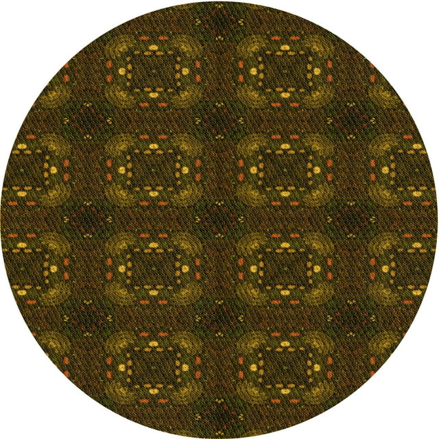 Ahgly Company Machine Washable Indoor Square Transitional Dark Bronze Brown Area Rugs, 3' Square