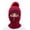 Burgundy, variant on Women One Piece Slouchy Fleece Beanie Hats Scarf Mask Drawstring Warm Hooded Winter Balaclava Pullover Knitted Hat(Black)