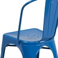 thumbnail image 5 of Flash Furniture Luke Commercial Grade 4 Pack Blue Metal Indoor-Outdoor Stackable Chair, 5 of 7
